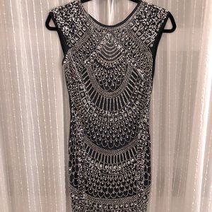 Intricate Navy Beaded Dress